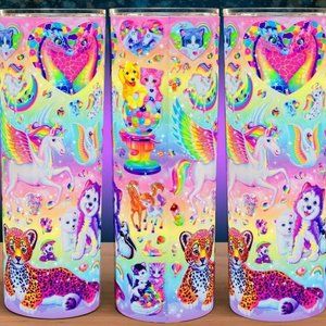 Lisa Frank Sticker Sheet 90s Collage Tumbler 20oz